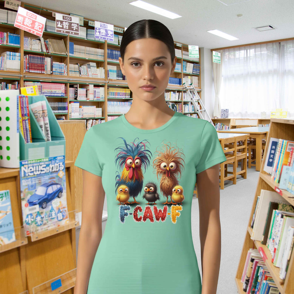F-Caw-F Family Fun Unisex Heavy Cotton Tee, Animal Lovers Gift, Casual Wear, Funny Graphic Tee, Birthday Present, Kids' Cartoon Shirt